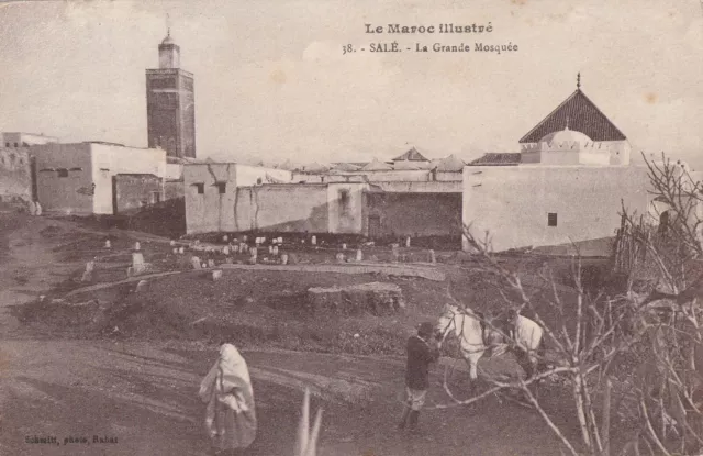 Carte postale ancienne postcard SALE MAROC MOROCCO grande mosquée écrite 1917