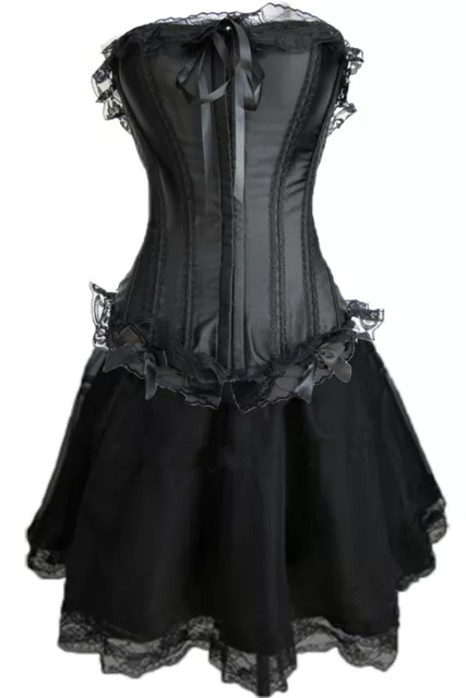 Corsage Kleid Mini Rock Petticoat Gothic schwarz