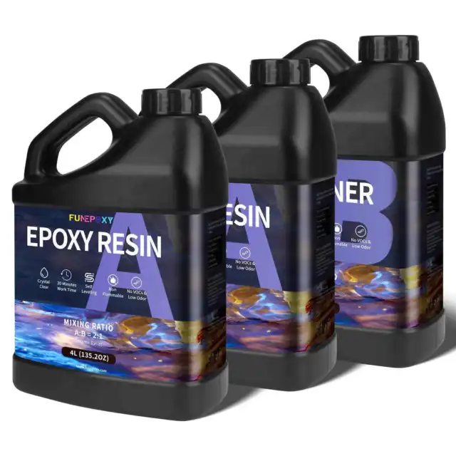 2:1 Mix Ratio Clear Epoxy Resin - 750ml 1.5L 3L 6L 12L Kit