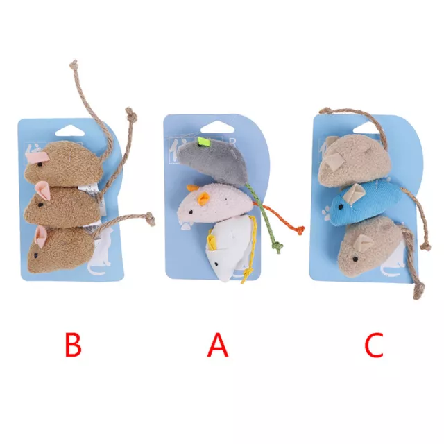 Cat toy imitation Plush mouse 3 pack containing cat mint to amuse catJ BuS~mj