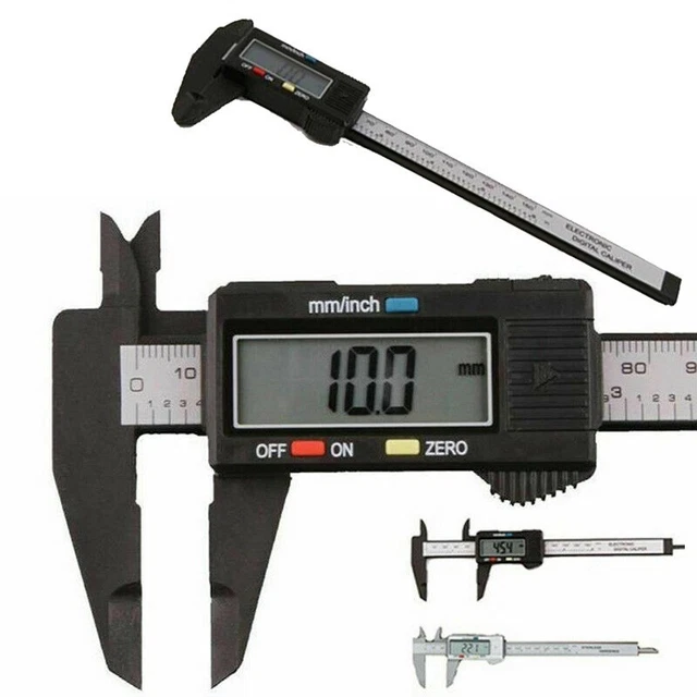 Elettronico Digitale Vernier Calibro LCD 150mm 15.2cm Metrico Frazione Inox
