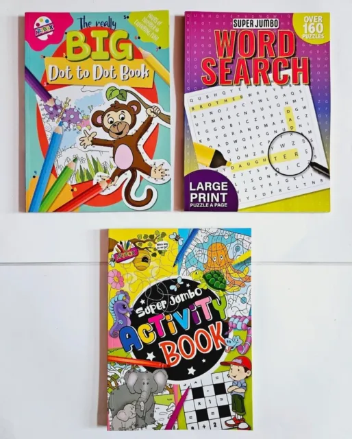 Activity WordSearch Dot to dot Children Kids Puzzle Books A4