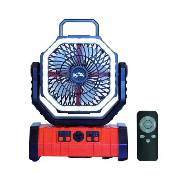 KickAss Camping Fan with LED Light and Power Bank