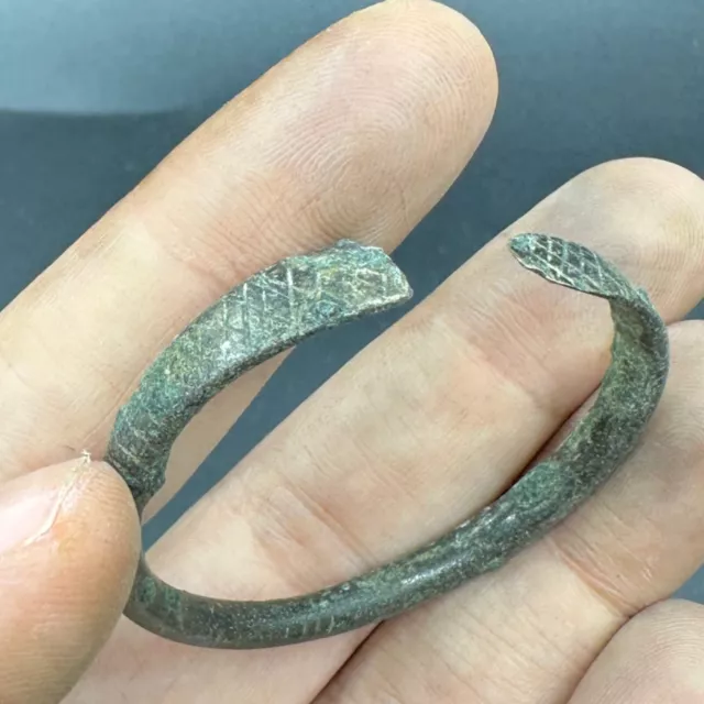 Genuine Ancient Viking Bronze Bracelet With Engravings - CIRCA 9TH-10TH CENTURY