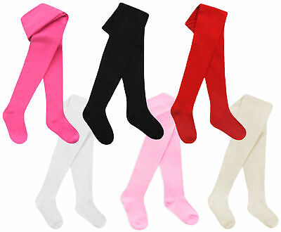 Baby Tights Cotton Rich Plain Knitted Girls Tights 0-6 6-12 12-18 18-24 Months