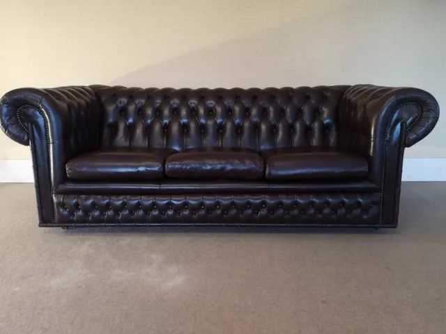 Canape Chesterfield Cuir Marron