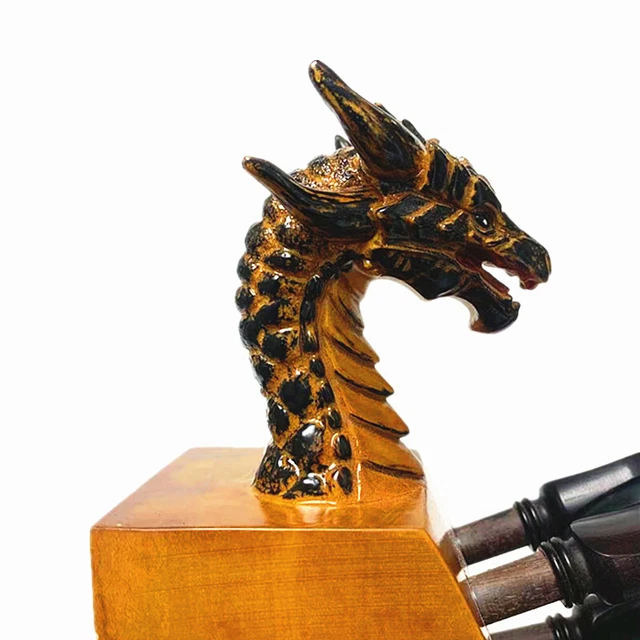 Excellent 6 cordes 23 touches virage hurdy, bois d'érable, coquille incrustée dragon sculpté 5