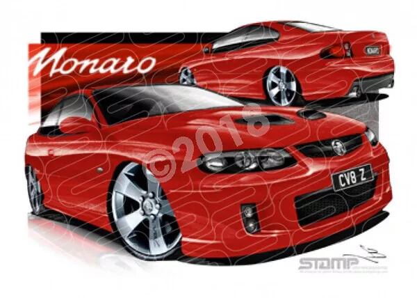 Holden Monaro V2 MONARO CV8Z RED HOT A3 FRAMED PRINT (HC95B)