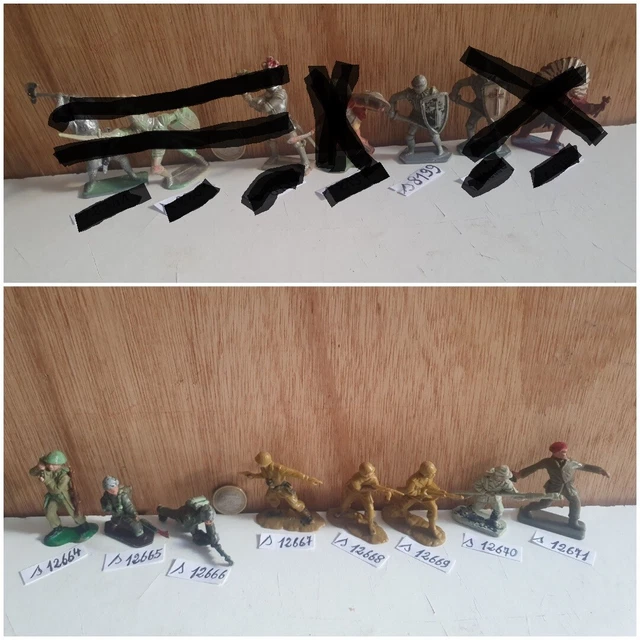 Lot De 3 Soldats Chevaliers W. Germany 1/32 - En Plastique à Peindre (état Occasion)