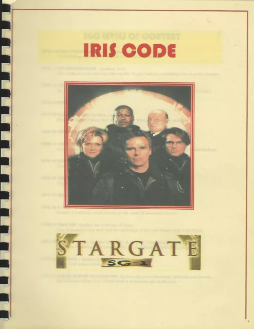 Stargate SG1 SG-1 Fanzine "Iris Code" Gen Anthology 2000 Daniel Jackson VTG