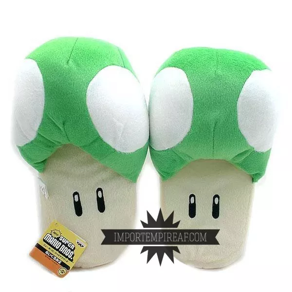 SUPER MARIO CIABATTE FUNGO VERDE pantofole green toad slippers mushroom new  1 up EUR 39,90 - PicClick IT