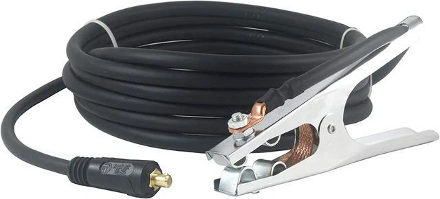 150 Amp Welding Ground Clamp Lead Assembly - Dinse 10-25 Connector - #4 AWG Cabl