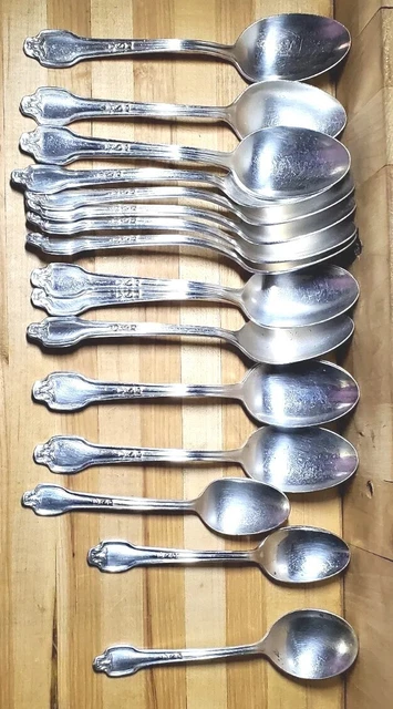 19 Pc. INTERNATIONAL SILVER CO. XII Silverplate Table Spoons Teaspoons Vintage