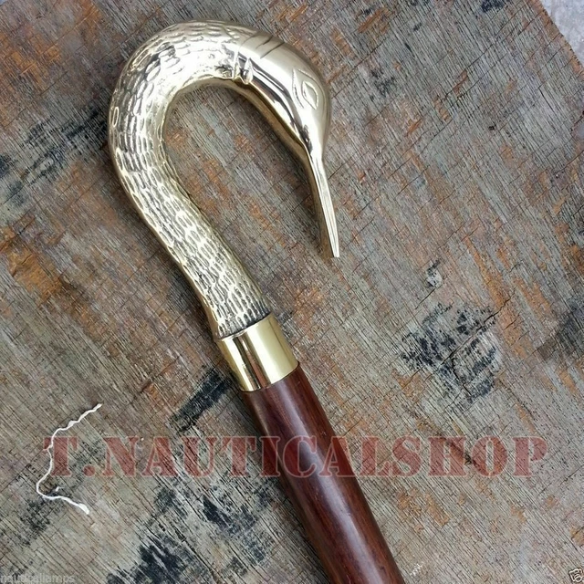 Bâtons de marche en cuivre antique avec poignée en métal et canne en bois robuste, style victorien fabriqué à la main Bâtons de marche en cuivre antique avec poignée en métal et canne en bois robuste, style victorien fabriqué à la main