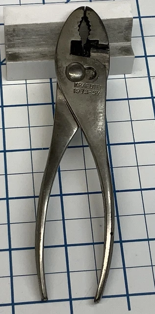 KRAEUTER 1973-5-1/2, GRIPKUT Junior Slip Joint Pliers, 5-1/2in., USA