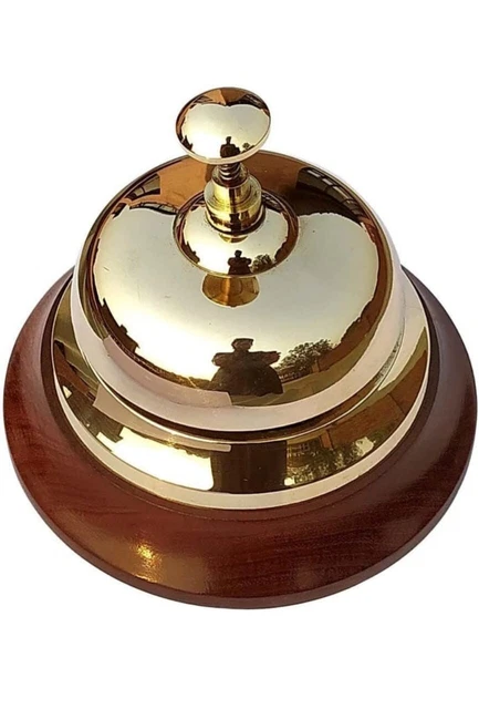 Cloche De Table De Réception D'hôtel 8,5 X 6,5 Cm En Métal Argenté