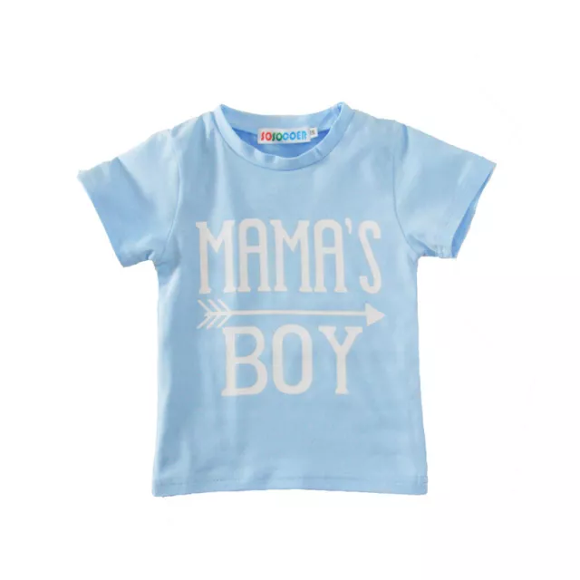 Baby Jungen Sommer Mama's Boy Kurzarm T-Shirt Hosen Kleidung Set 2 Teilig 2