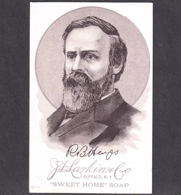 1885 H603 J.D. Larkin & Co Sweet Home Soap Presidents Rutherford B. Hayes Card