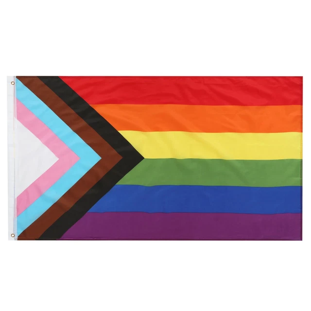 DOMINICK Intersex Inclusive Progress Pride Flag,Bandiera Arcobaleno Gay Orgoglio LGBT Pride Flag,per Mostrare Il Tuo Sostegno della Community di Pride LGTBQ(150 * 90cm