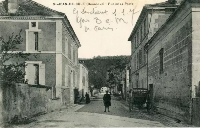 CPA 24 SAINT JEAN DE COLE RUE DE LA POSTE (animated CPA)