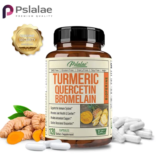 Turmeric Quercetin Bromelain 1450mg - Supports Brain, Joint and Bone Health