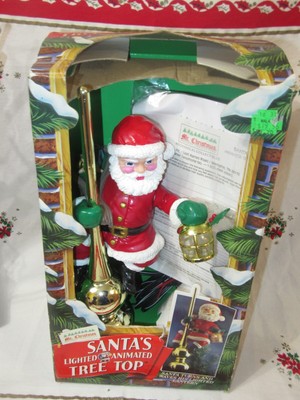 VINTAGE MR. CHRISTMAS Santa's Lighted Animated Tree Top Santa Claus