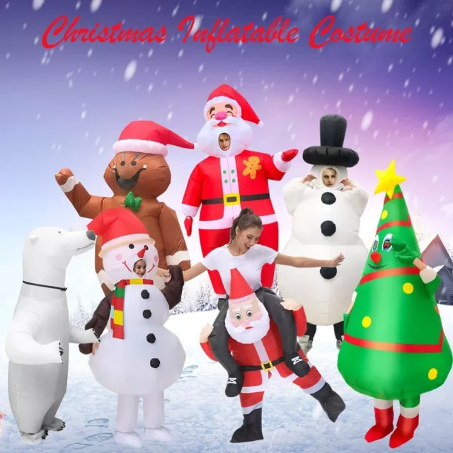 Santa Claus Snowman Tree Christmas Inflatable Costume  Party Decor