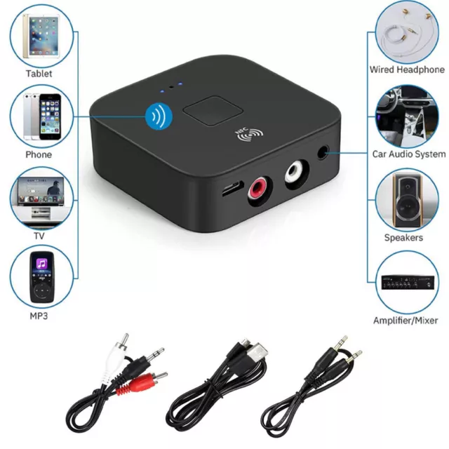 Bluetooth 5.0 AUX 3.5mm Empfänger NFC Cinch Buchse Hifi Wireless Audio Adapter