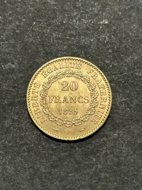 1895 France Gold 20 Francs Coin - A Mintmark High Grade