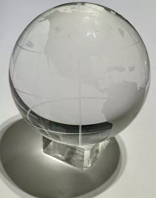 GLASS GLOBE OF THE WORLD With Stand