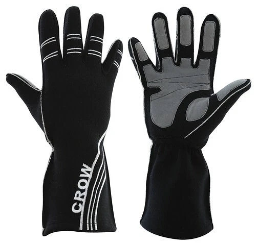 Crow Large Black Double Layer Driving Gloves P/N 11824