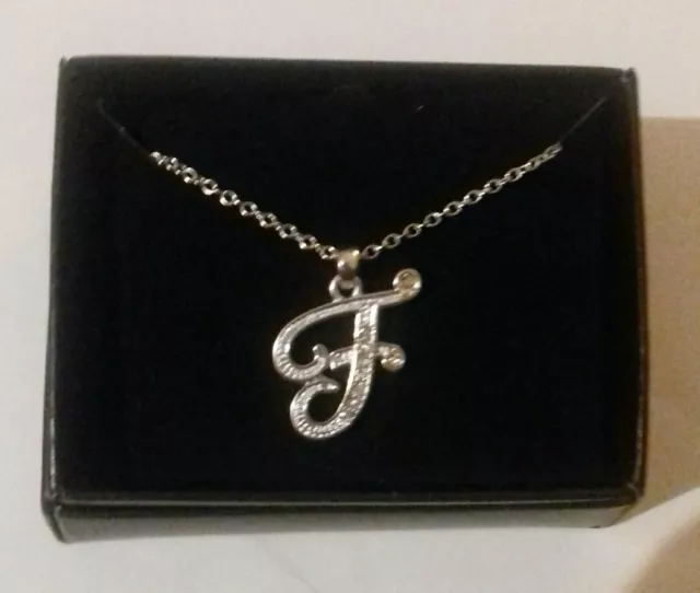 SILVER KARISSA INITIAL Necklace H Avon New 10.00 PicClick UK