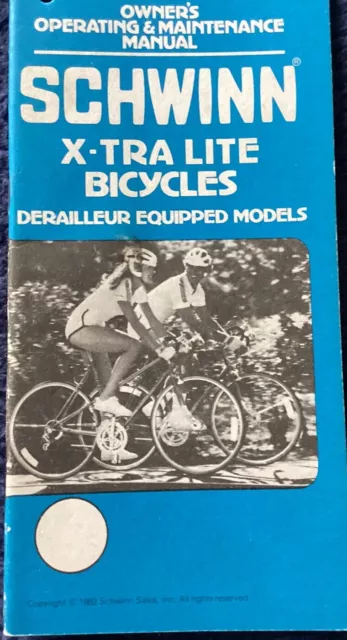 Vintage Schwinn Paramont Bike Manual