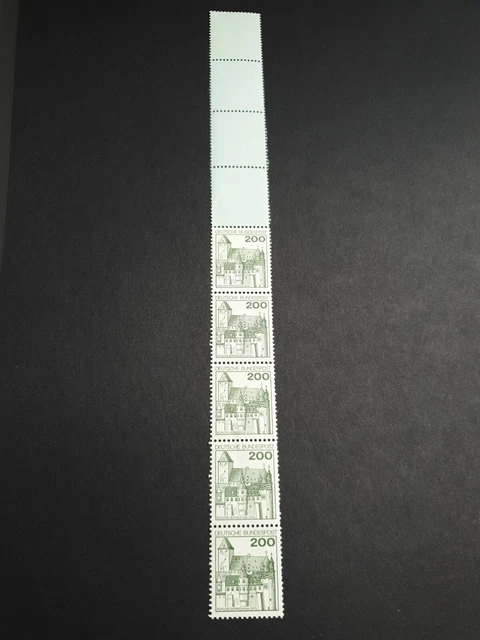 Bund Rollenmarken, Burgen und Schlösser, 5er-Streifen, postfrisch, Minr. 920