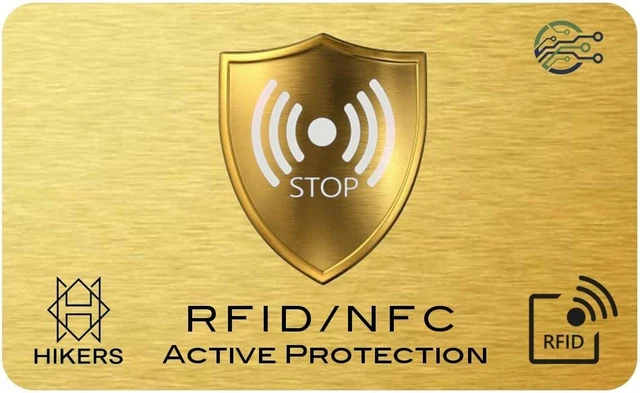 5 Schede Di Blocco RFID Oro – Protezione Contactless Per Portafoglio, Carte NFC E Bancomat