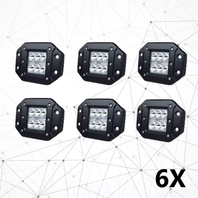 6 x 30W CREE LED Work Light Bar Flood Driving Lamp Mount Offroad 4WD Truck 5inch