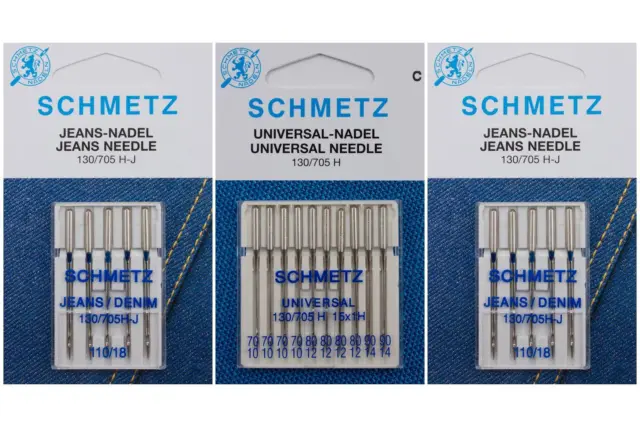 20 Schmetz Nadeln für Nähmaschine (Universal 70-90 / 2x Jeans 110)