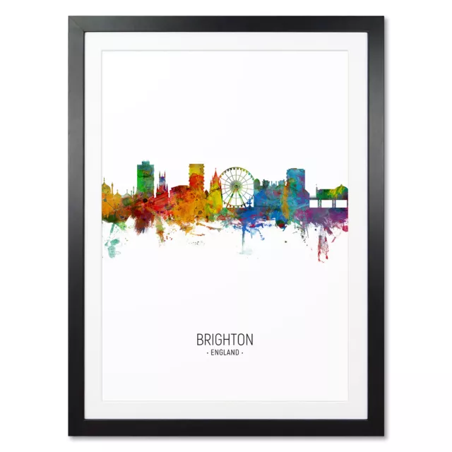 Brighton Skyline, Poster, Canvas or Framed Print, watercolour painting 4899