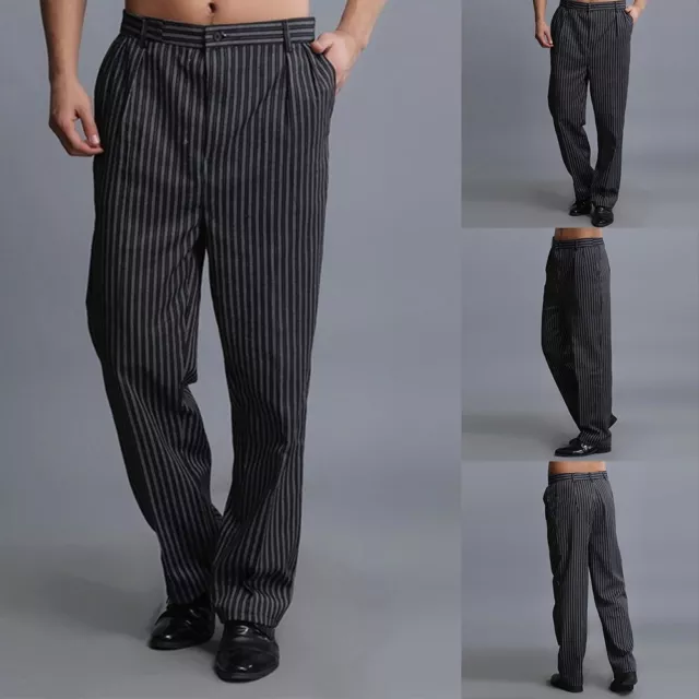 Bas de vêtements de travail de chef rayés pour hommes pantalon ample pour unif