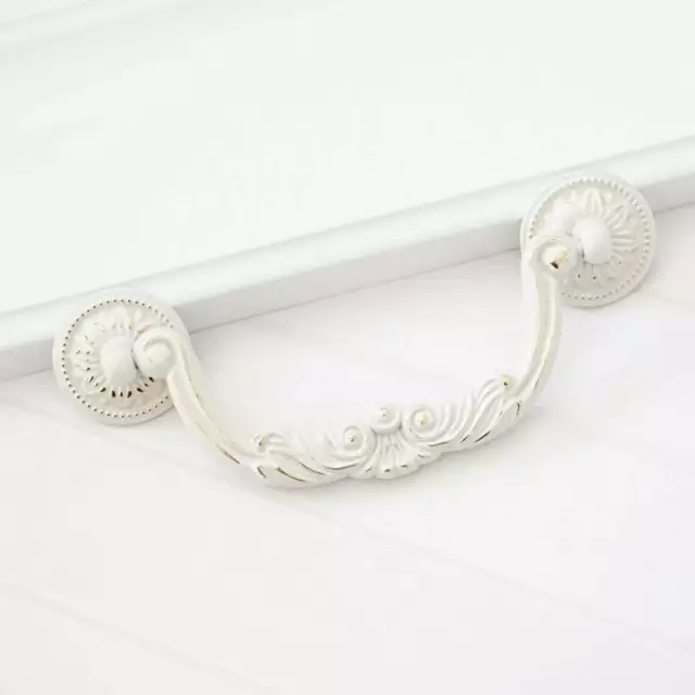 White Chic French style Drop Bail Pull Dresser Handle Drawer Knob Cabinet Handle 2
