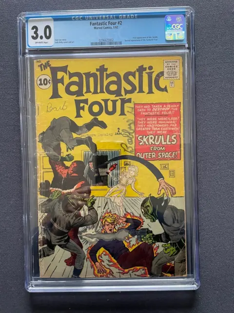 Fantastic Four 2 Cgc 3.0 1 St Skrulls Offwhite Pages Priced To Sell