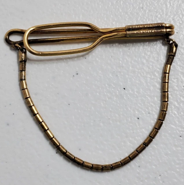 Vintage Forstner Tie Bar clip with Swag Chain 1930's