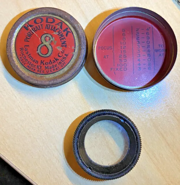 Kodak Portrait Attachment Lens No.8 and Tin