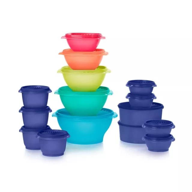 Tupperware Classic Servalier Salad Serving Bowls Canisters 15pc Set