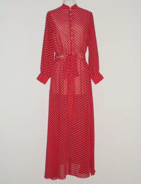 LENNI THE LABEL RED W'WHITE POLKA DOT DRESS size M  "SUBURB MAXI DRESS"