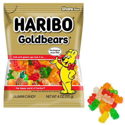 1 Sac Haribo Gommeux Bears Goldbears Fruit Gelé Bonbon Ours Sucré Moelleux