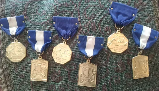 6 1950s-60s Illinois Grade School Band Association District & State Medals
