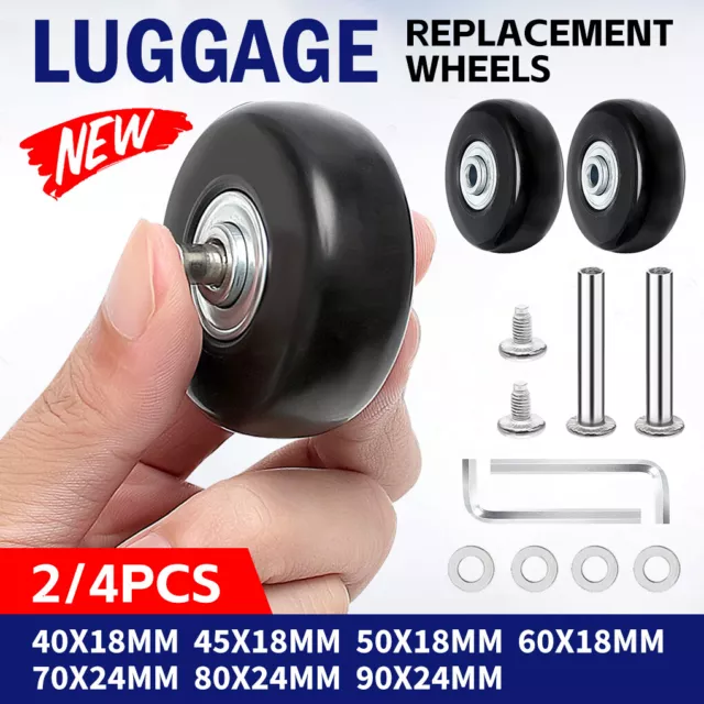 Luggage Suitcase Wheels Axles Repair Kit Replacement Travel Dia.40mm~90mm