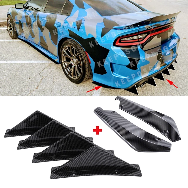 FOR DODGE CHALLENGER Charger Dart Carbon Rear Diffuser 4 Fins Splitter Spoiler £37.09 PicClick UK
