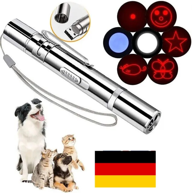 7 in 1 Laserpointer LED Taschenlampe Präsentation Katzen Spielzeug Laserlicht